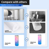 UIRZOTN 8 Pack 20 OZ Sublimation Tumbler Blanks Skinny Straight in Bulk, Stainless Steel Insulated Sublimation Tumbler with Polymer Coating for Heat Transfer, With Lid, Straw, ribbon, Gift Box UIRZOTN