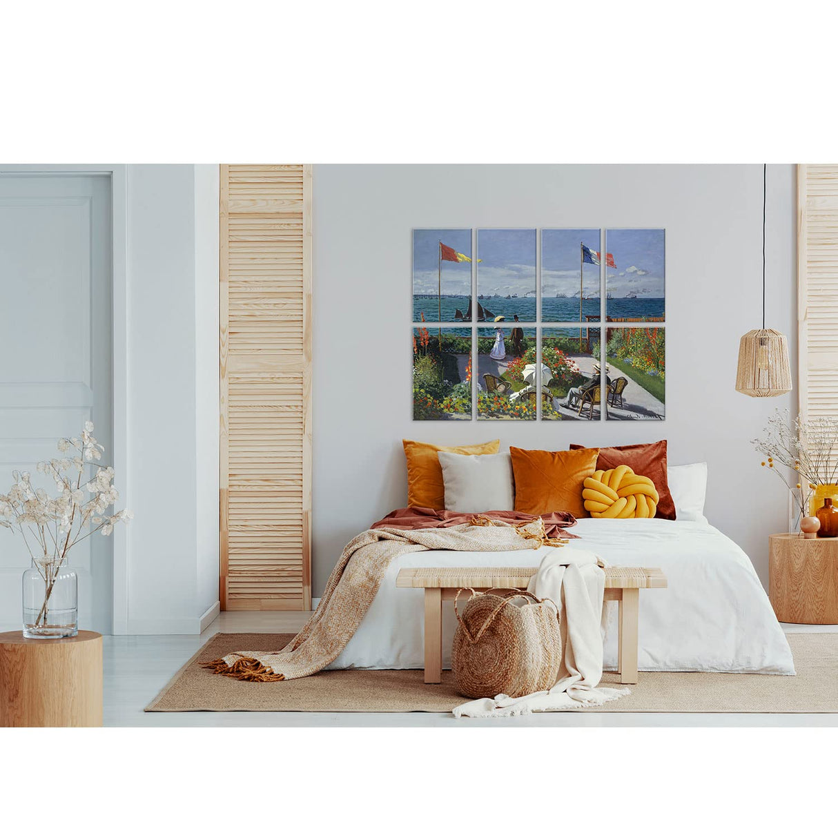 JBER Art Acoustic Panels, 8 Pack Acoustic Panels for Wall Decoration With Self Adhesive, Sound Absorbing Panels for Recording Studio, Soundproof Wall Panels, 45X36inch (BALCONY OF SAN ADRES) JBER