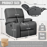LAFWELL Rocking Recliner Chair, Massage Rocker Recliner Chair with Vibration Massage and Heat, USB and Type-C Ports,360° Swivel Faux Leather Chairs, Living Room, Bedroom, Nursery, RV, Dark Grey LAFWELL