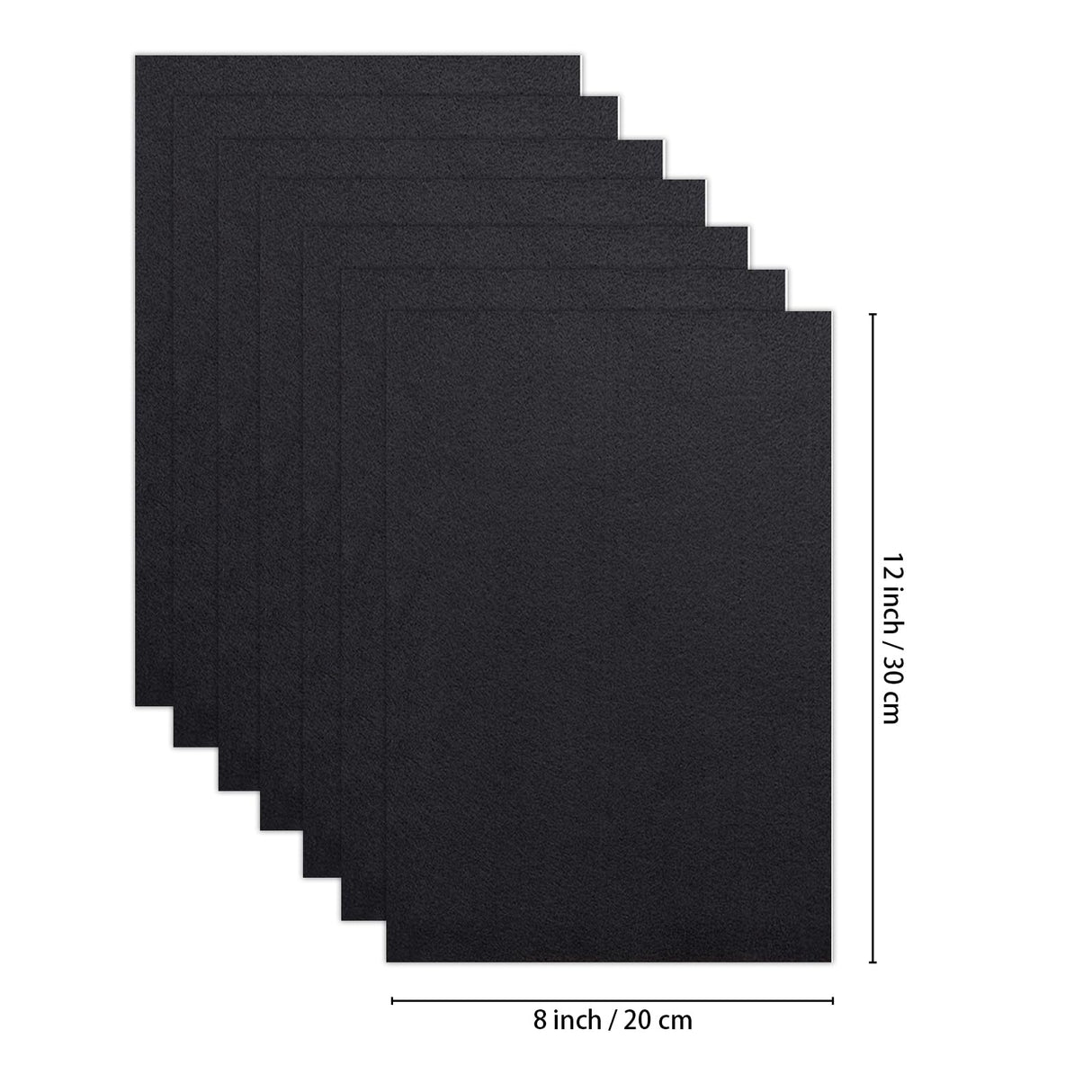 Jtnohx Soft Felt Sheets, Color Felt Fabric for Sewing, 7 Pcs 1mm 8"x12" Fabric Square for Craft DIY and Embroidery Projects (Black) Jtnohx