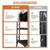 Lekereise Cat Litter Box Enclosure, Large Hidden Litter Box Furniture with Removable Waterproof Cover, Kitty Litter Box Furniture with 3-Tier Adjustable Shelves Storage and Wheels (70.87”H, Black) Lekereise