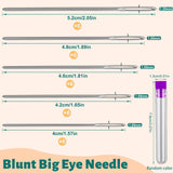 Bupete Large Eye Blunt Needles, 5 Sizes Sewing Needles, Metal Yarn Needles, Embroidery Needles for Hand Sewing for Knitting Sewing Crochet Bupete