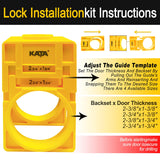 KATA 1-3/8" - 1-3/4" Door Lock Installation Kit for Wooden Doors with Guide Template, Door Lock Hole Saw, Carbon Steel KATA