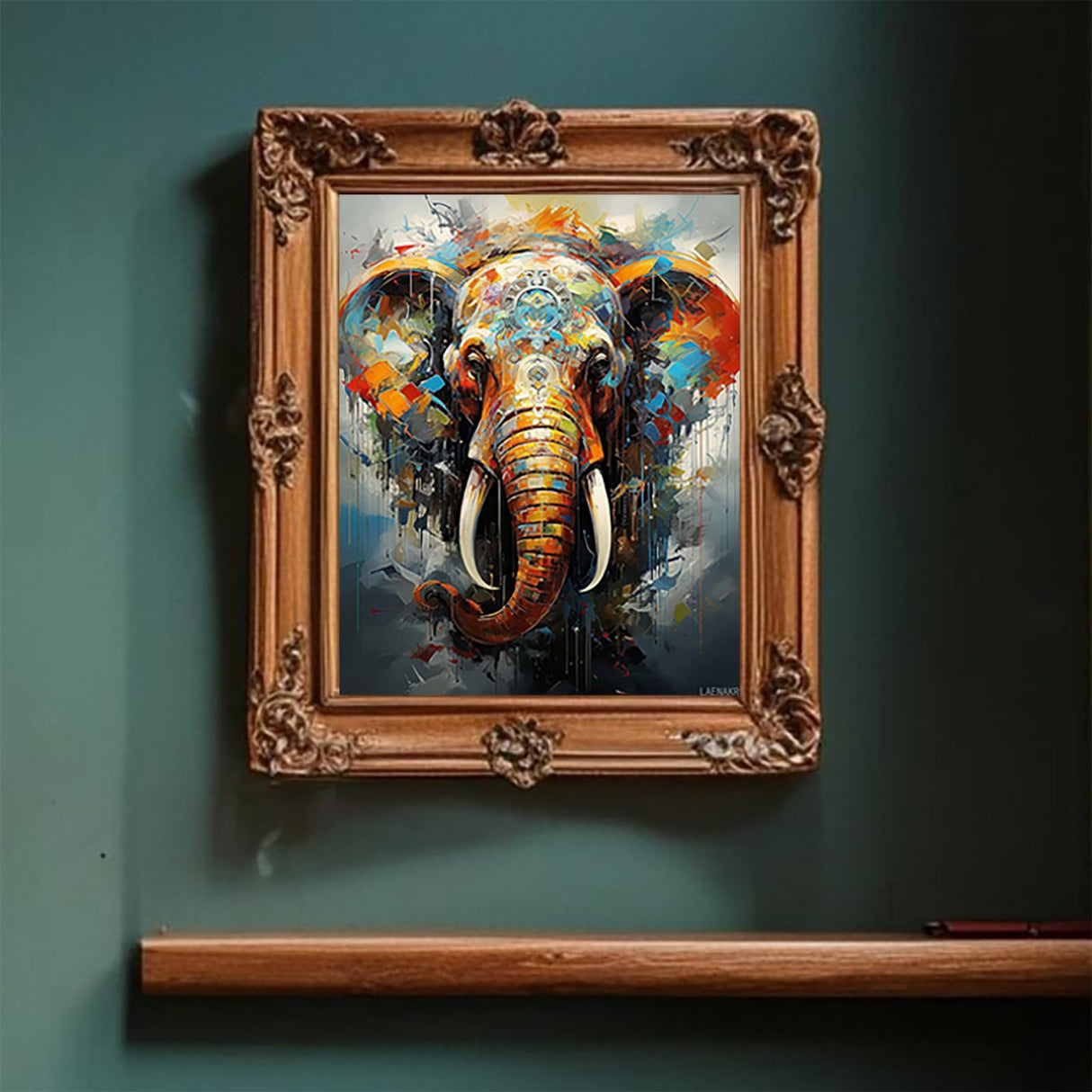 LAENAKR Paint by Numbers Elephant for Adults, Acrylic Oil Painting by Numbers Kits for Beginner with Paintbrushes Brushes Paintwork Art Canvas for Home Decor 16x20 inch / 40x50 cm LAENAKR