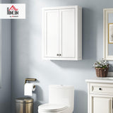 HOMCOM Bathroom Wall Cabinet, Modern Medicine Cabinet Wall Mounted, Over The Toilet Space Saver with 2 Doors and 2 Adjustable Shelves, White HOMCOM