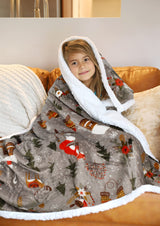 Catalonia Sherpa Throw Blanket, Super Soft Fleece Plush Sofa Couch Blanket, TV Bed Blanket, Comfy Cozy Fluffy Warm, Christmas Theme Throws, Blanket(50x60 inch, Tribe) Catalonia