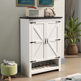 Loomie Shoe Cabinet with Doors, 7-Tier 28 Pair Shoe Cabinet Storage for Entryway, Hidden Narrow Shoe Cabinets with Adjustable Shelves, Slim Thin Shoe Rack Organizer for Hallway, Living Room, White Loomie