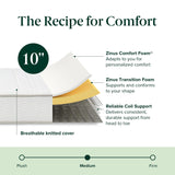 ZINUS 10 Inch Foam and Spring Hybrid Mattress [New Version], Queen, Fiberglass Free, Medium Firmness, Durable Support, Certified Safe Foams & Fabric, Mattress in A Box Zinus