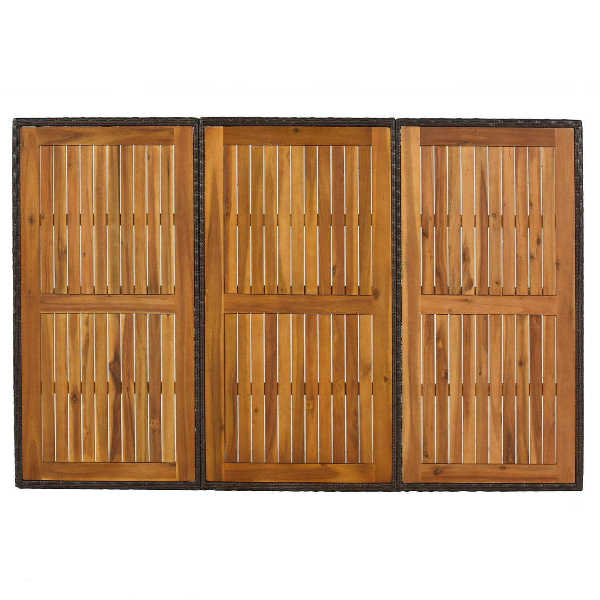 11-Piece Outdoor Patio PE Wicker Dining Table Set, All-Weather Resistant Conversation Set with Acacia Wood Tabletop, Foldable Back Dining Chair, Space-Saving Design for 10 People XD Designs