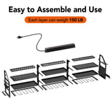 YFFSRJDJ Extra Large Power Tool Organizer Wall Mount with Charging Station, 12 Drill Holders Heavy Duty with 8-Outlet Power Strip, Garage Cordless Drill Storage and Organization, Battery Utility Rack YFFSRJDJ