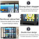 walkclpck 4 Tier Curio Display Case, Display Cabinet with Acrylic Door, 65“Transparent Curio Case, Organizers Rack & Display Shelf, Kids Bookcase for Bedroom, Office, Playroom, Living Room. walkclpck