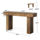 LITTLE TREE 63-Inch Narrow Console Table, Modern Sofa Table for Hallway, Entryway Table for Living Room, Bedroom, Home Office, Wood Color LITTLE TREE