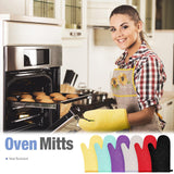 Zubebe 12 Pcs Oven Mitts and Pot Holders Multicolor Sets 6 Pair Blank Sublimation Heat Resistant Cotton Oven Gloves Kitchen Gloves 6 Terry Cloth Pot Holders Oven Hot Pads for Cooking Baking Grilling Zubebe