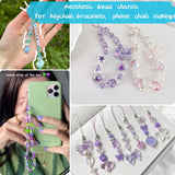 JoyJellies Assorted Beads Bracelet Making Kit, 260+Pcs Charms Keychain Making Kit with String Key Ring Clips Cute Bow Heart Acrylic Beads for Bracelets DIY Arts and Crafts Girls Jewelry Making JoyJellies