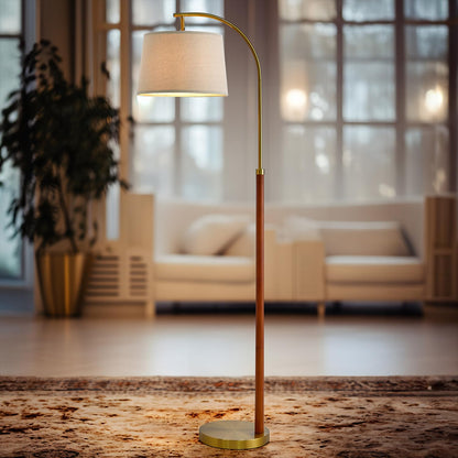 G-SAFAVA 62.5" Gold Floor Lamp for Living Room with Foot Switch Standing Lamp Tall Industrial Reading for Bedroom Office - WoodArtSupply