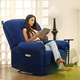 EONIX Power Rocker Recliner Chair, Lazy Boy Recliner Rocking Chair for Adults and Nursery, Electric Recliner Chair with Heat and Massage for Living Room, Bedroom, Study Room, Relaxation, Navy Blue EONIX