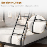 SogesSleep Bunk Beds Twin Over Full Size, Heavy Duty Metal Bunk Bed Frame with Flannel Board for Teens and Adults, for Spaces-Saving, Smooth Rounded Edges, Noise Free & Easy Assembly, Black SogesSleep