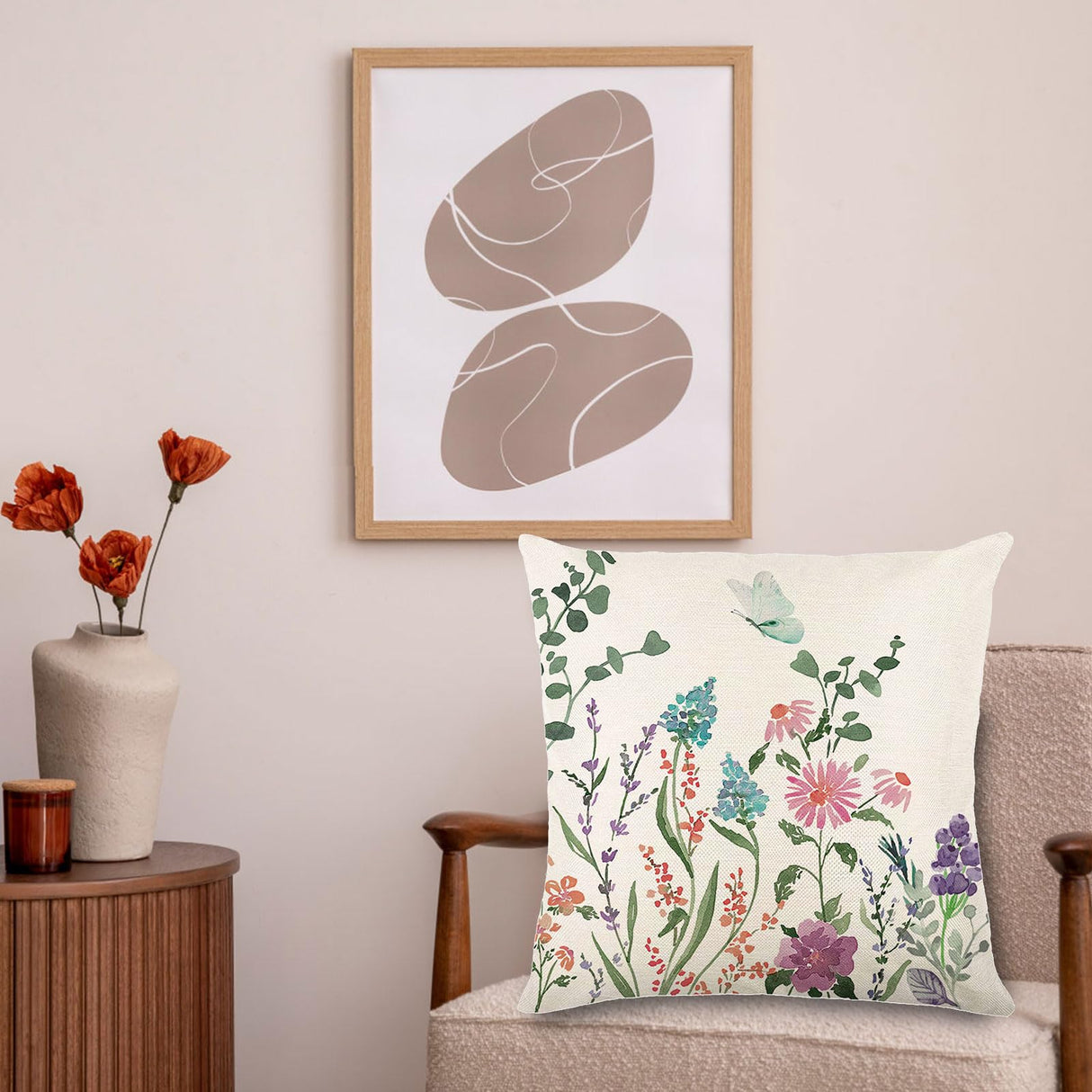 ONFAON Spring Decorations for Home - Spring Pillow Covers 18x18, Outdoor Pillow Covers Spring Farmhouse Throw Pillow Cover Garden Linen Cushion Case for Home Decor ONFAON