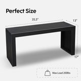 Bamboo Natural 36 inch Wooden Bench, Small Wood Benches for Entryway, Living & Dining Room, Kitchen, Bedroom, Bathroom, Hallway, Front Door, For Indoor & Outdoor Patio Use, Mid Century Modern Decor SWEVEN