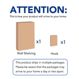 FLEXIMOUNTS 2-Pack 2x6ft Garage Shelving with Hooks 24-inch-by-72-inch Wall Shelf Garage Storage Racks Floating Shelves, Black FLEXIMOUNTS