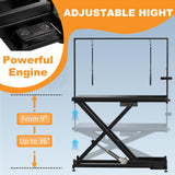 Goldshire Professional Electric Lift Dog Grooming Table, 50 Inch Heavy Duty Pet Grooming Station with Roller, Adjustable Overhead Arms and Tool Organizer Suitable for Home and Commercial Use Goldshire