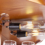 CKEASEAN Lighted Corner Curio Cabinet, 70.5" H Wooden China Cabinet with Adjustable Glass Shelves, Glass Display Cabinet with Lighted Bulb, Rack for Living Room Decoration(Oak) CKEASEAN