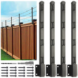 Epcee Fence Post Extender, 23.5" Fence Barbed Wire Extend Arm，for Outdoor Fences to Increase Height, Protect Privacy and Pets Jumping Off (Wooden Wall-4 Pack) Epcee