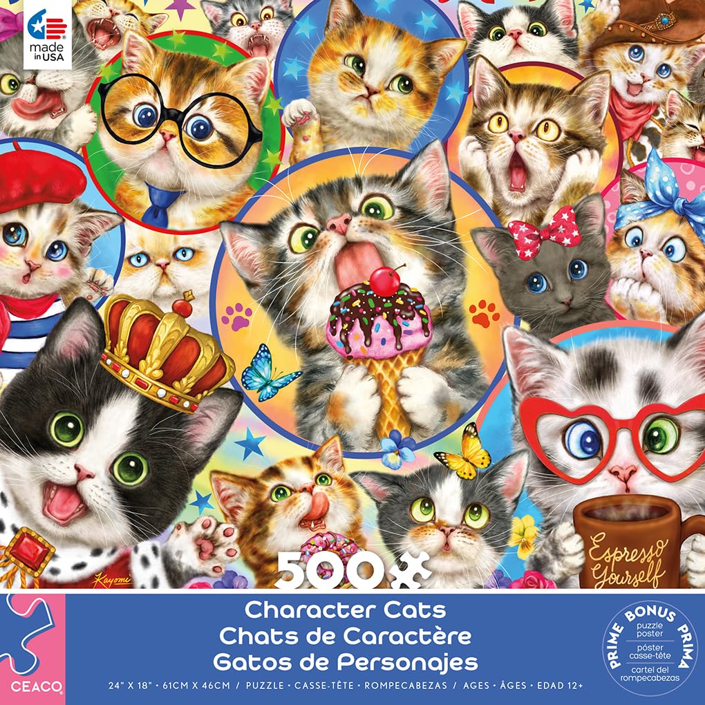 Ceaco - Character Cats - 500 Piece Jigsaw Puzzle Ceaco