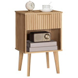 MAHANCRIS End Table, Fluted Night Stand, Modern Side Table, Bedside Table with 1 Drawer and 1 Open Compartment, Mid Century Nightstand, for Living Room, Bedroom, Study, Office, Natural ETNA6201 MAHANCRIS