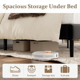 CXVX Queen Size Bed Frame with Headboard, Platform Bed Frame with Velvet Upholstered Button Tufted Headboard, Wood Slats Support, No Box Spring Needed, Mattress Foundation, Easy Assembly, Black CXVX