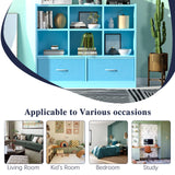 Adompacat Cube Bookshelf Storage Organizer Bookcase,8 Cube Open Mid-Centur Shelf,Freestanding Display Bookshelve, Modern Wide Kids Toy Shelf with Drawers for Bedroom Living Room Office,Blue Adompacat