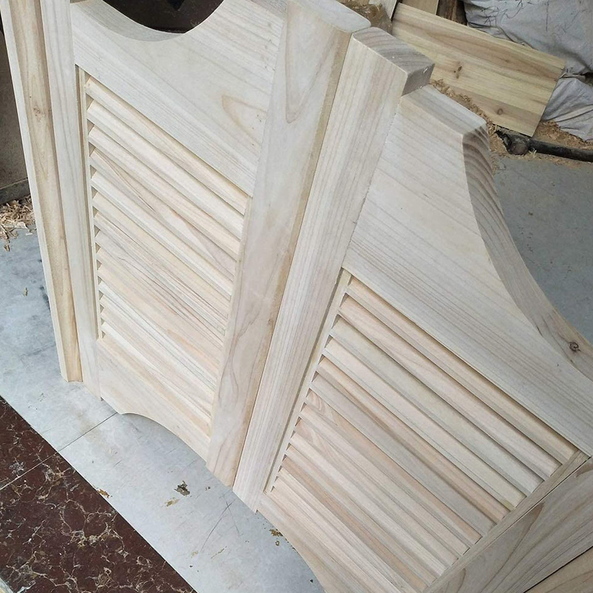 Café Swing Door,Unfinished Louvered Café Interior Swing Solid Wood Door,Hardwood Cafe Doors Includes Hinges,Self Closing Saloon Swing Swinging Door,for Terrace Emporium,Custom (W 41 x H 32in) FENGSHOUU
