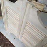 Café Swing Door,Unfinished Louvered Café Interior Swing Solid Wood Door,Hardwood Cafe Doors Includes Hinges,Self Closing Saloon Swing Swinging Door,for Terrace Emporium,Custom (W 41 x H 32in) FENGSHOUU