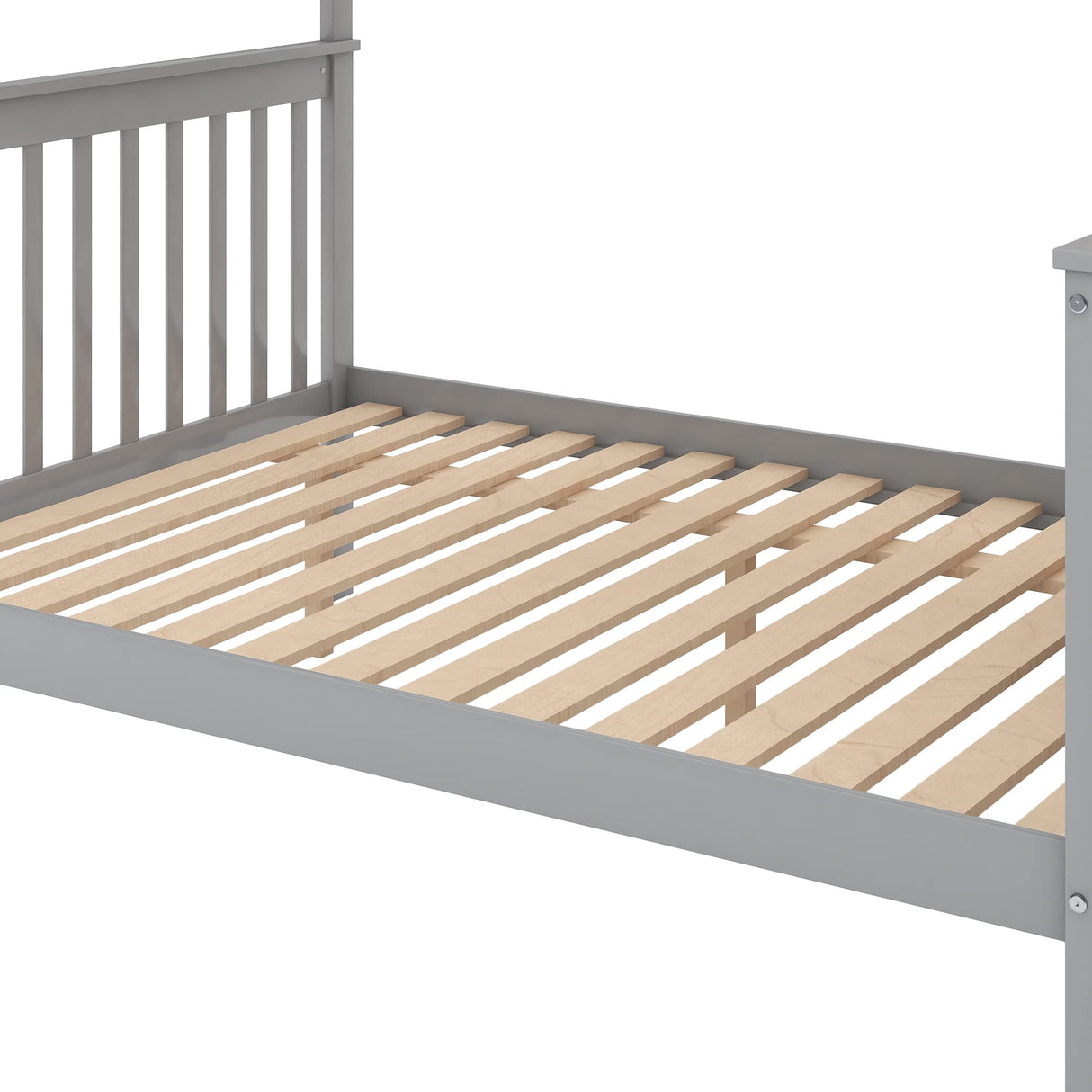 Harper & Bright Designs Bunk Beds Twin Over Full Size, Bunk Bed with Trundle,Storage Shelf and Stairway,Wood Bunk Beds with Full-Length Guard Rail for Kids and Teenagers,No Box Spring Needed, Grey Harper & Bright Designs
