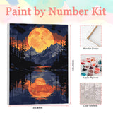 Auremi Mountain Paint by Number Kits with Framed, DIY Sunset Paint by Number Canvas for Adults, Easy Landscape Acrylic in Canvas with Brushes for Decor 20x30cm Auremi