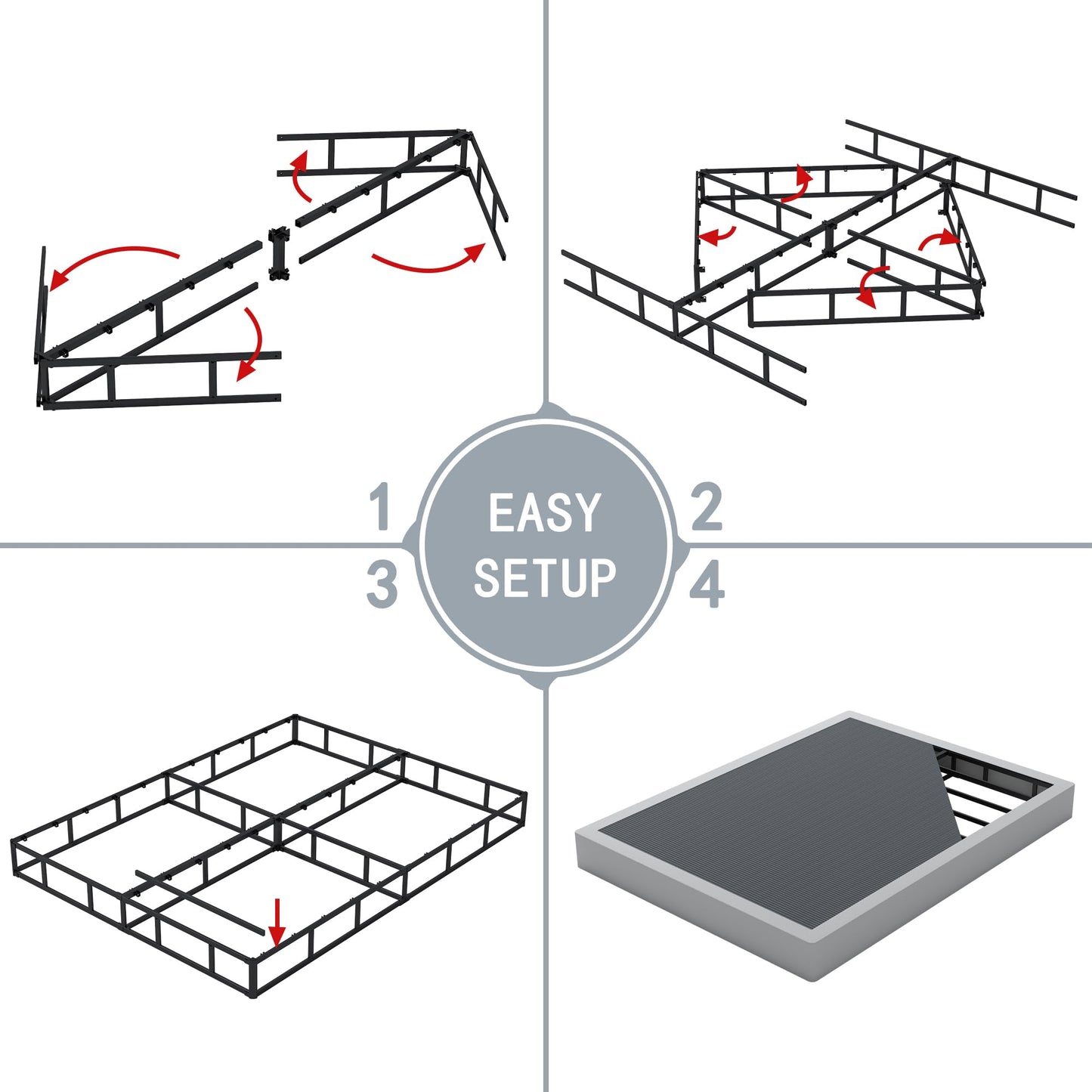 HOBINCHE King Box Spring - 7 Inch High Profile Box Spring for King Bed, Sturdy Metal Frame Mattress Foundation, Easy Assembly, Quiet & Noise-Free