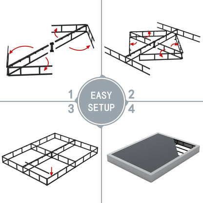 HOBINCHE King Box Spring - 7 Inch High Profile Box Spring for King Bed, Sturdy Metal Frame Mattress Foundation, Easy Assembly, Quiet & Noise-Free