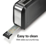 Hamilton Beach Extra Long Slot 2 Slice Toaster with Browning Control, Bagel Function, Cancel Button & Auto Shutoff, Modern Slim Design Fits Any Space, Black (22989) Hamilton Beach