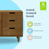 DaVinci Marley 6-Drawer Dresser - Baby Dresser for Nursery - Kids Bedroom Furniture - Double Chest of Drawers for Toddler Boys and Girls - Versatile Wood Dresser for Living Room, Hallway - Walnut DaVinci