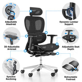 PatioMage Ergonomic Mesh Office Chair with 3D Adjustable Armrest,High Back Desk Computer Chair Ergo3d Ergonomic Office Chair with Wheels for Home & Office Black PatioMage