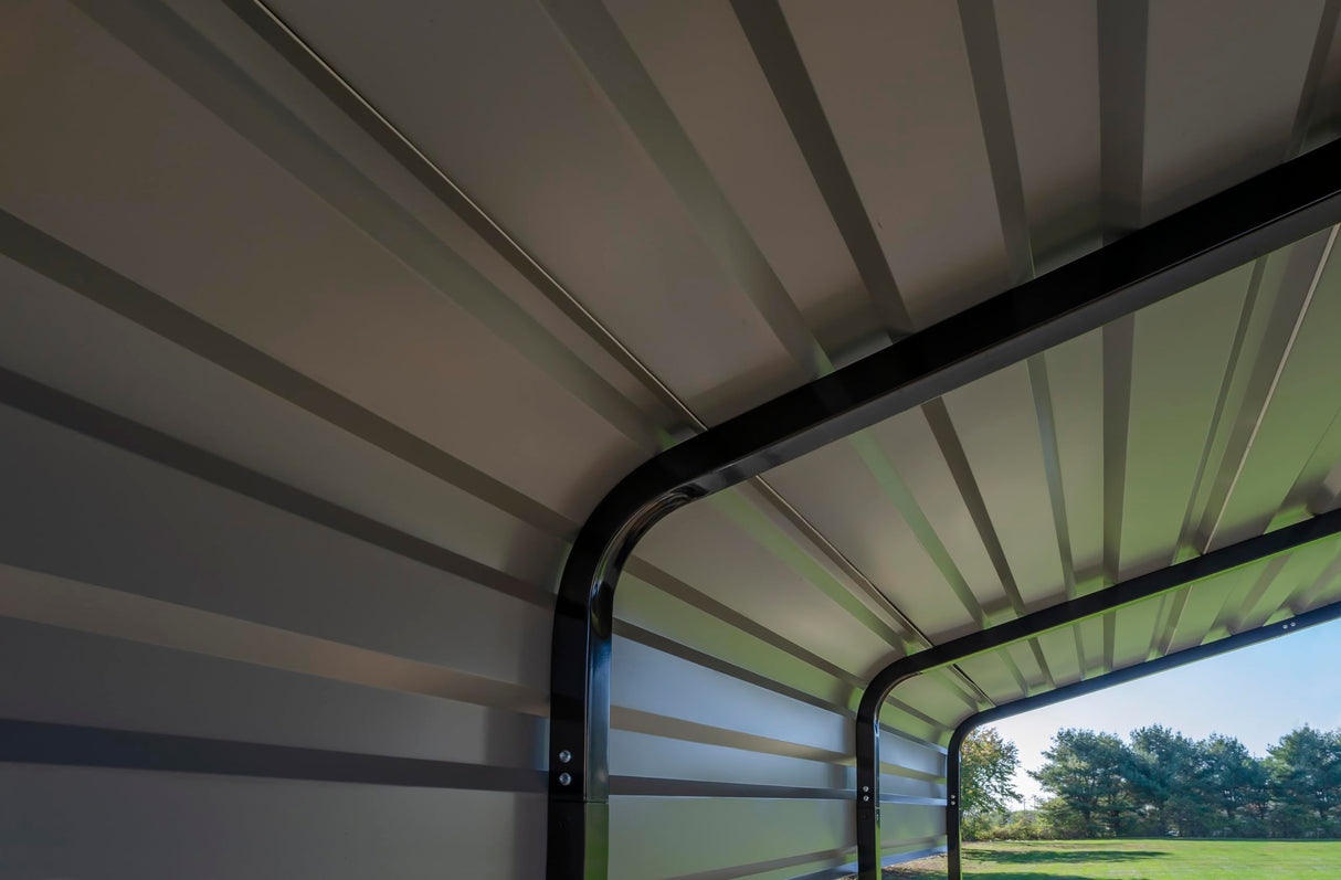 Arrow Carports Galvanized Steel Carport, Full-Size Metal Carport Kit, 12' x 24' x 9', Eggshell Arrow