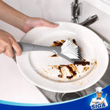 MR.SIGA Dish Brush with Non Slip Handle Built-in Scraper, Scrub Brush for Dish, Pans, Pots, Kitchen Sink Cleaning, 2 Pack MR.SIGA