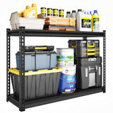 SDXYSTCE 48" W Garage Shelving Heavy Duty, 1000LBS Loads Adjustable Garage Storage Shelves, 2-Tier Metal Shelving Units and Storage Racks, Industrial Utility Shelf,48" Wx18 Dx39 H, Black SDXYSTCE