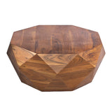 The Urban Port 33-Inch Diamond Shape Acacia Wood Coffee Table with Smooth Top, Dark Brown The Urban Port