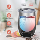 AGH 12 oz Sublimation Wine Tumblers Blanks, 4PCS Straight Stainless Steel Insulated Mug for Full Wrap Heat Transfer, Spill-proof Sliding Lid Stainless Steel Straw for Coffee Cocktails Drinks AGH