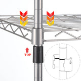 REGILLER 6 Wire Shelving Steel Storage Rack Adjustable Unit Shelves for Laundry Bathroom Kitchen Pantry Closet (16.7L x 11.9W x 64H, Silver) REGILLER