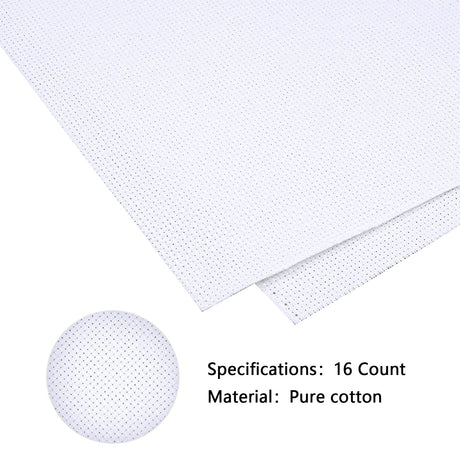 Caydo 16 Count Aida Cloth Big Size Classic Reserve White Cross Stitch Fabric 39x60 Inch Caydo