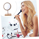 Beatifufu 1pc Wooden Desk Mirror Wooden Makeup Mirror Tabletop Makeup Mirror Travel Vanity Mirror Round Dining Table Vanity Mirror with Lights Mirror for Dresser Led Makeup Mirror Beatifufu