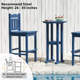 Sundale Outdoor 39 Inches Height Adirondack Bar Table, Patio HDPE Pub Height Round, All Weather High Top Bistro Desk for Outside Table Porch Balcony Poolside, Navy Blue Sundale Outdoor