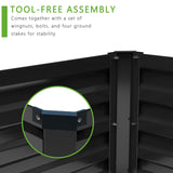 DIIYIV 2PCS 8x4x1FT Galvanized Raised Garden Bed Kit,Vegetable Boxes-Rectangle Metal Flower Box,Large Planter Raised Beds Outdoor Garden for Planting,Fruit,Herb-Black DIIYIV